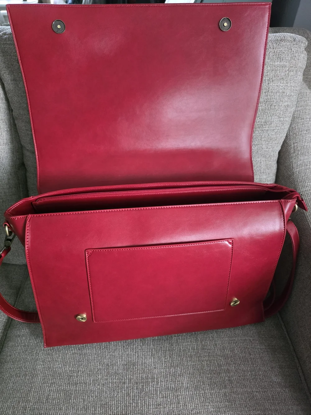 Walasa Red Split Leather Vintage Briefcase Laptop Bag - Pristine Like New!